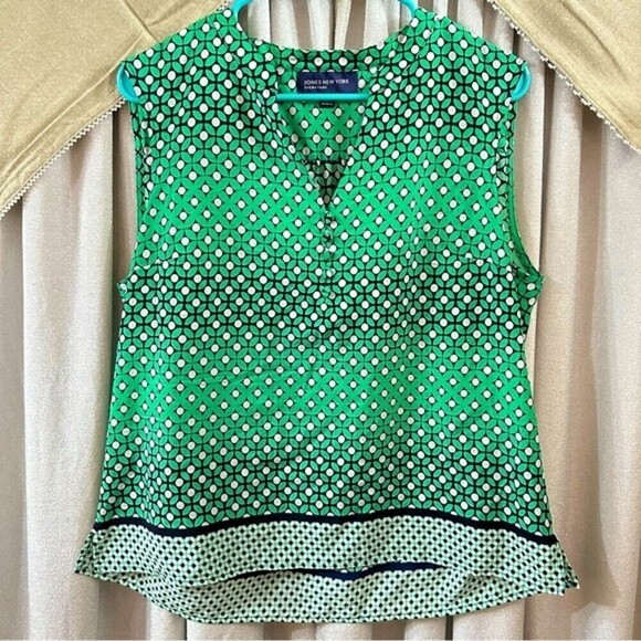 Jones of New York Sleeveless Geometric Pattern Top Size Large - Picture 6 of 10